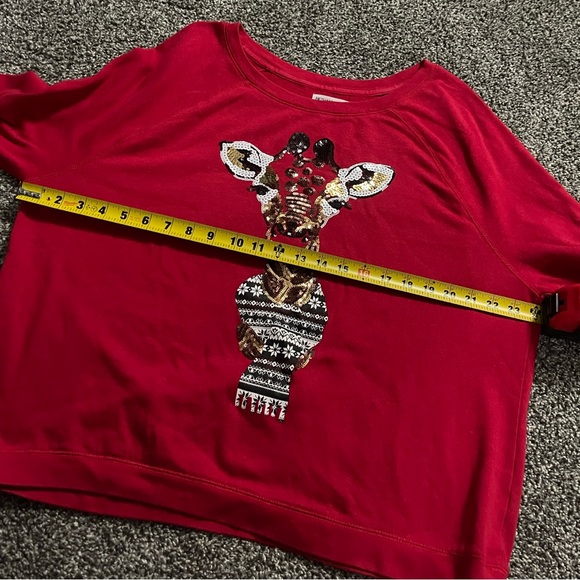 Bethany Mota Aeropostale Giraffe Christmas long sleeve sweater L - Picture 8 of 12